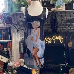 Marilyn Monroe Black Sequin Dress